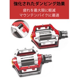 Travay Pedals [Axle Bicycle Pedal, Aluminum Alloy, Durable, Ultra Lightweight, 3 Bearings, Anti-Slip Nails, Left and Right Set, Cross Bikes, MTB, Road Bikes, Competitions, Street Riding (Red)