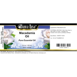 Bianca Rosa Macadamia Oil - 100% Pure, Cold Pressed (3.40 fl oz, ZIN: 428366) - 2 Pack