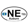 US Decal, Inc. Auburn, Nebraska Oval Sticker with State Flag