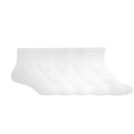HUE Women's Mini Crew Socks, 5 Pairs, White, One Size