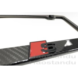 BLVD 1x*S Sport LOGO* 3D Emblem Real 3K TwillWeave CARBON FIBER License Plate Frame B