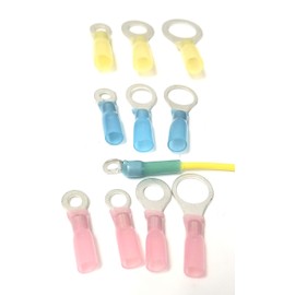 Ac/Dc Wire and Supply Heat Shink Ring Terminals (12-10 awg) Marine Type (5 Pack, 3/8 Screw)