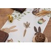 QINJIEJIE Table Runner Easter Linen Easter Rabbit Easter Egg Washable