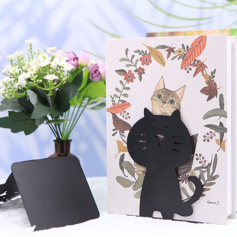 Cat Bookends, Cute and Thickening Metal, Sturdy Durable, Book Organizer