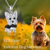 SHEAISRS 925 Sterling Silver Yorkie Necklace for Women Dog Jewelry