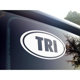 ViaVinyl endurance athlete oval decal sticker for automobile windows, Macbooks, tumbler mugs and more! (TRI)