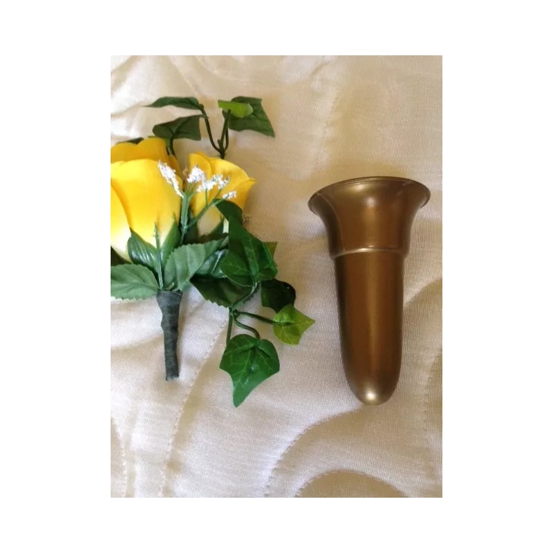 Niche Crypt Mausoleum Vase 4 inch with (Epoxy) Disc Base