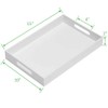 KEVLANG Glossy White Sturdy Acrylic Serving Tray with Handles-10x15Inch-Serving Coffee
