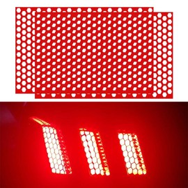 2PCS Car Rear Tail Light Lamp Stickers, Honeycomb Pattern Self-Adhesive Tint Film Sheet, 11.81" x 18.82" DIY Headlight Cover Trim, Universal Decal for Rear Light Protection (Red)