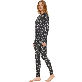 Adeptwool Women's Merino Wool Base Layer John Set Crewneck Top and Bottom Thermal Underwear