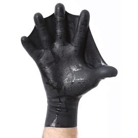 DarkFin Webbed Power Swimming Gloves (1 Pair) for Men, Women, Scuba Diving, Snorkeling, Spearfishing, Surfing in Cold Water, Ultra Thin Hand Fins, Pool Swim Paddles, Black, Men Large