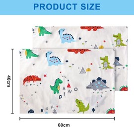 Vegena Children's Pillowcase 40 x 60 cm - Pack of 2 Cotton Pillowcases with Envelope Closure, Baby Toddler Pillow Covers for Pram, Baby Pillowcase for Boys Girls Bed Linen