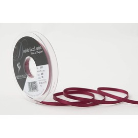 Berisfords Double FACE Poly Satin Ribbon, Burgundy, 5 mm