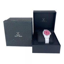 ToyWatch Toy Watch White & Pink Plasteramic Watch FL01WHPK