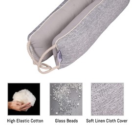 TORRAMI 36" Door Draft Stopper Under Bottom Insulation Noise Air Stopper 2.1LB,Wind Proof Guard Seal for Doors and Windows - Light Gray