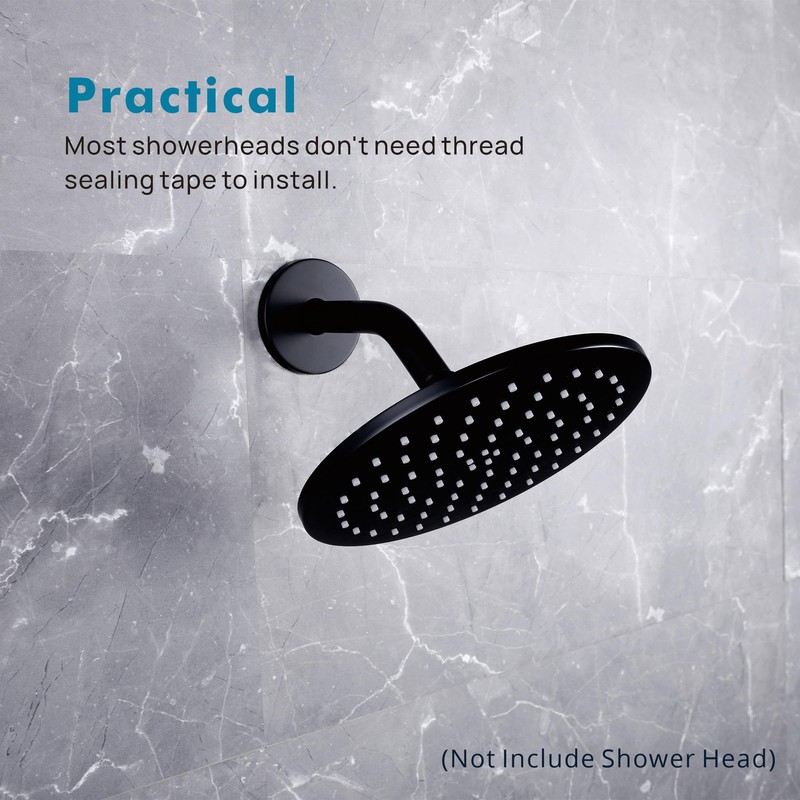 JPHOMES 6 Inches Shower Arm with Flange and Thread Sealing