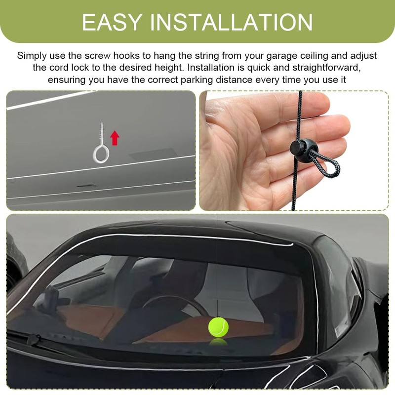 Garage Parking Aids Ball, Parking Assistant Kit with Elastic String