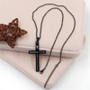 Uloveido Black Faith Cross Necklace – Engraved Matthew 17:20 Bible
