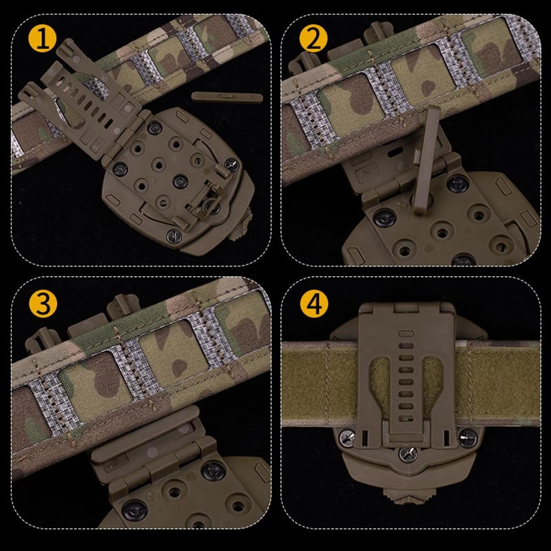 Tactical Pistol Holster Quick Release System with Belt Clip 360