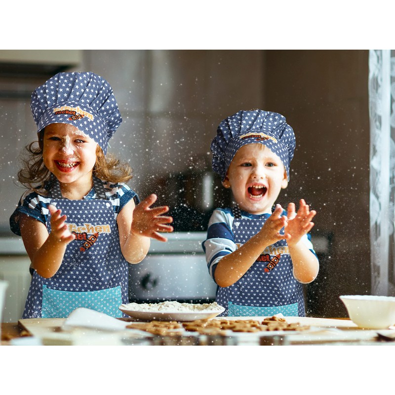Emily´s Check Kitchen Rocket Kitchen Apron & Oven Glove for