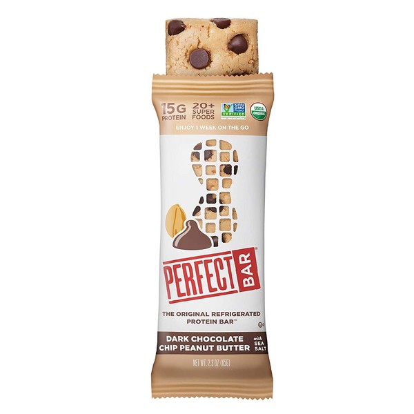 Perfect Bar Original Refrigerated Protein Bar, Dark Chocolate Chip Peanut Butter, 2.3 Ounce Bar, 8 Count (Pack of 3)
