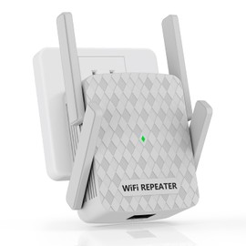 WiFi Extender Signal Booster, Internet Wireless Repeater for Home Coverage up to 10000sq.ft and 35 Devices, 1200Mbps WiFi Booster with Ethernet Port, Dual Band 2.4G/5G, 4 Antennas (Grey)