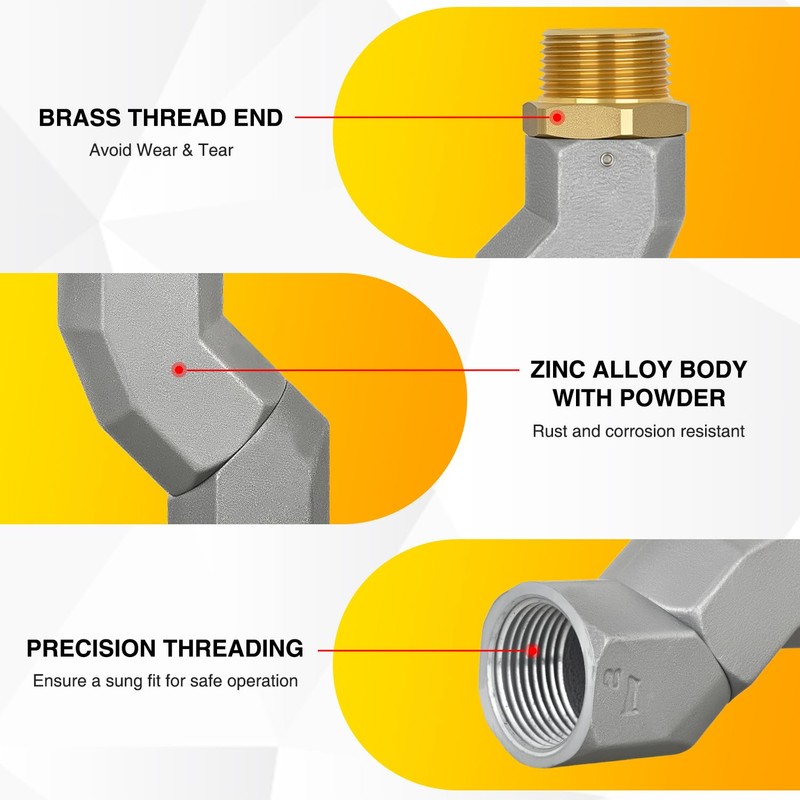 Nilight 1" NPT Fuel Hose Swivel, 360 Rotating Connector for