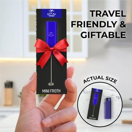 Powerful Handheld Milk Frother Wand - Electric Hand Mixer - Portable Frother Handheld for Coffee - Mini Froth Drink Mixer for Lattes, Cappuccino, Matcha, Hot Chocolate, Creamer - Royal Blue