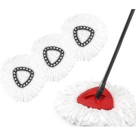 Eshoppercity Brand - 3 Pack Spin Mop Replacement Head Easywring 1-Tank System, Easy Cleaning, Microfiber, Machine Washable Compatible with Ocedar mop