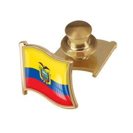 vmcoatdu Ecuador Flag Backs Locking Pin Keepers Locking Clasp Pin Badge International Travel Brooch Metal Alloy Souvenir Pin 0.75x0.7 Inch Small Pin (Ecuador)