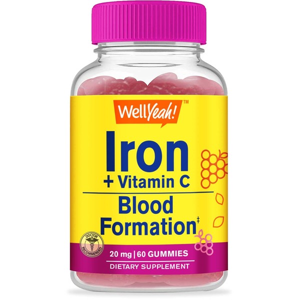 WellYeah Iron Gummies With Vitamin C -Anemia and Cellular Energy