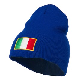 Europe Italy Flag Embroidered Short Beanie - Royal OSFM