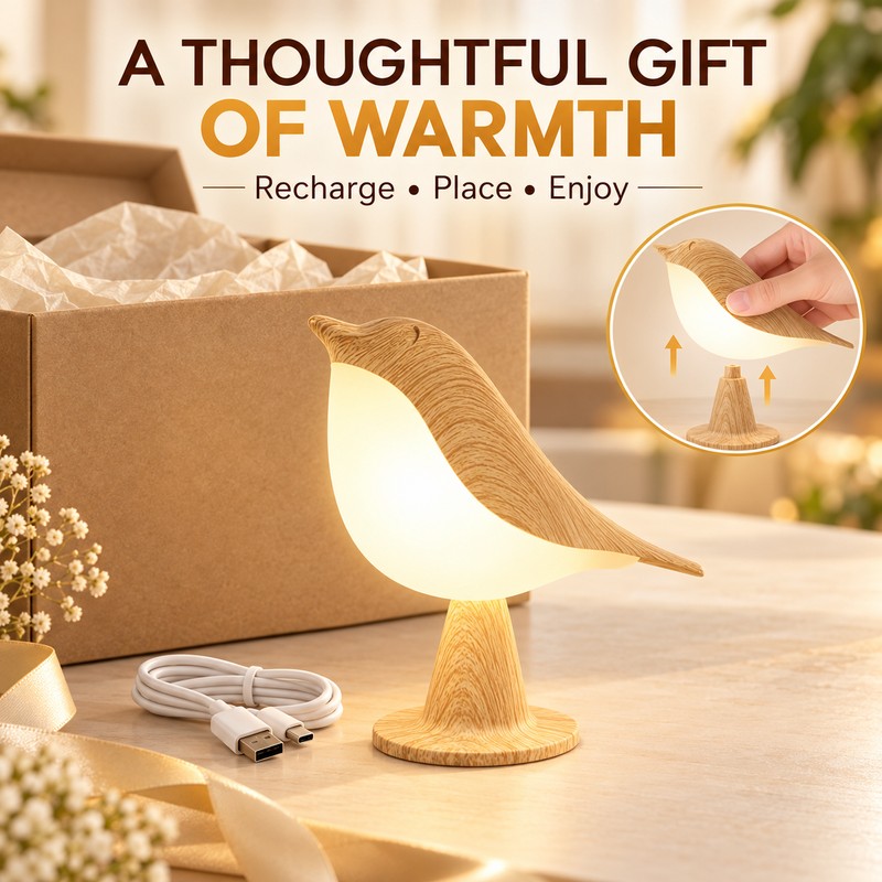LED Bird Lamp for Ambient Lighting – 3-Level Touch Dimmable