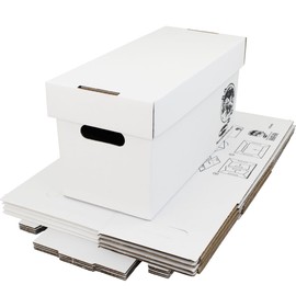 Square Deal Recordings & Supplies 7" 45rpm Vinyl Record Storage Box - Heavy Duty Cardboard with Removable Lid - Holds up to 200 7" Records - 5 Boxes #07BC09HD