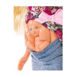 Steffi Love Doll | 20cm Pregnant Doll with 13 Amazing Accessories | Tummy Opens To Place Baby in and Out | Ages 3+