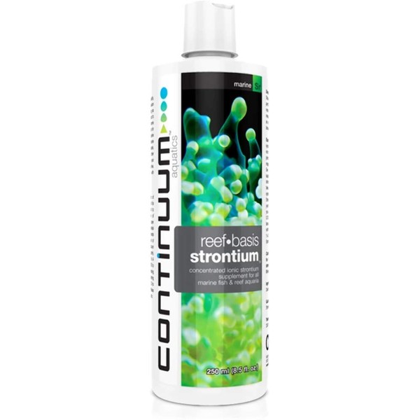 Continuum Aquatics Reef Basis Strontium - Liquid Concentrated Strontium Supplement for Marine Reef and Saltwater Aquariums