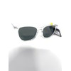 Foster Grant Polarized crystal transparent sunglasses with grey lenses. 100%