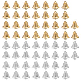 Pilikoll 60 Pcs Jingle Bells for Christms，Gold and Silver Mini Craft Bells Christms Bells for Hanging Wind Bells Christmas Tree Ornament Decoration Pendants Party Decorative Favors(2.4 * 2.1cm)