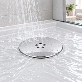 Fast Flow Shower Drain Cover with Hair Trap – Replacement Waste Plug for Shower Tray