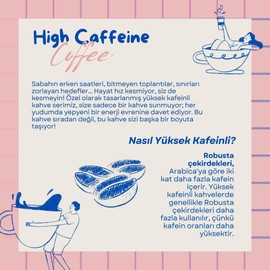 Mim and More High Caffeine Coffe - Yüksek Kafeinli Kahve Çekirdek Kahve, 200 Gr