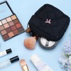 TUCEWP Small Makeup Bag Quilted Travel Cosmetic Organizer Bag Black