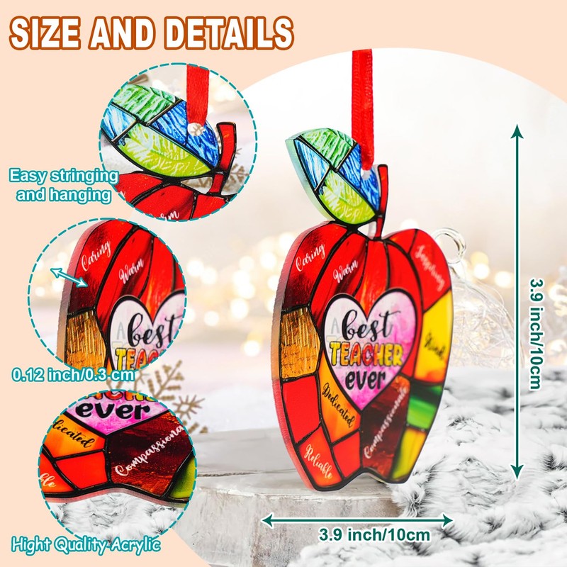 Teacher Christmas Acrylic Ornament - It Takes a Big Heart