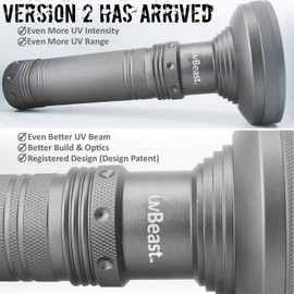 uvBeast V2 - Black Light UV Flashlight with HIGH DEFINITION with Flood Effect 385-395nm UV Best for Commercial/Domestic Use Works Even in Ambient Light – USA Stock – UK Design