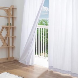 Teijin Lace Curtains, 39.4 x 78.0 inches (100 x 198 cm), Set of 2, White, Made in Japan, Strongest UV Protection, 99% Shield, Image Blocking, Invisible from Outside at Night, Privacy, Heat Shield,