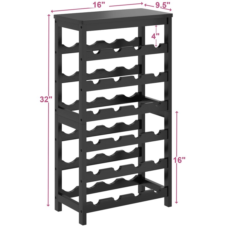 MOGELAFOO 6 Tier Bamboo Wine Rack Freestanding Floor, 24 Bottles