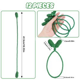 DIYASY Christmas Garland Ties, 12 Pcs Green Banister Ties Decorative Twist Tie for Stairs Reusable & Flexible Railing Wraps Xmas Home Decorations