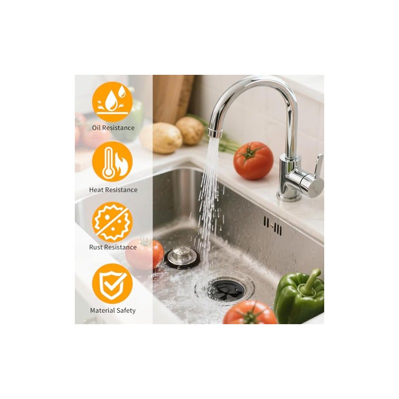 Garbage Disposal Splash Guard with Sink Drain Stopper Cover, Stainless