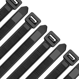 Oksdown Cable Ties Black 250 mm x 7.6 mm Pack of 100 UV Resistant Nylon with 55 kg Tensile Strength Extra Strong Large Plastic Self-Locking Cable Ties for Industry, Horticulture, Cable Industry