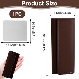 tiyiyok Glasses Case Leather Premium Case, Sunglasses Case, Scratch-Resistant & Waterproof, Glasses Case Hard Case with Microfibre Cloth, Robust Glasses Case Hard for Men and Women, Large Universal