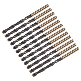 sourcing map 12pcs Jobber Drill Bits 4mm (0.157") Black Nitride & Gold Titanium Coated M2 High Speed Steel (HSS) Twist Drill Bits for Stainless Steel Aluminum Alloy Metal